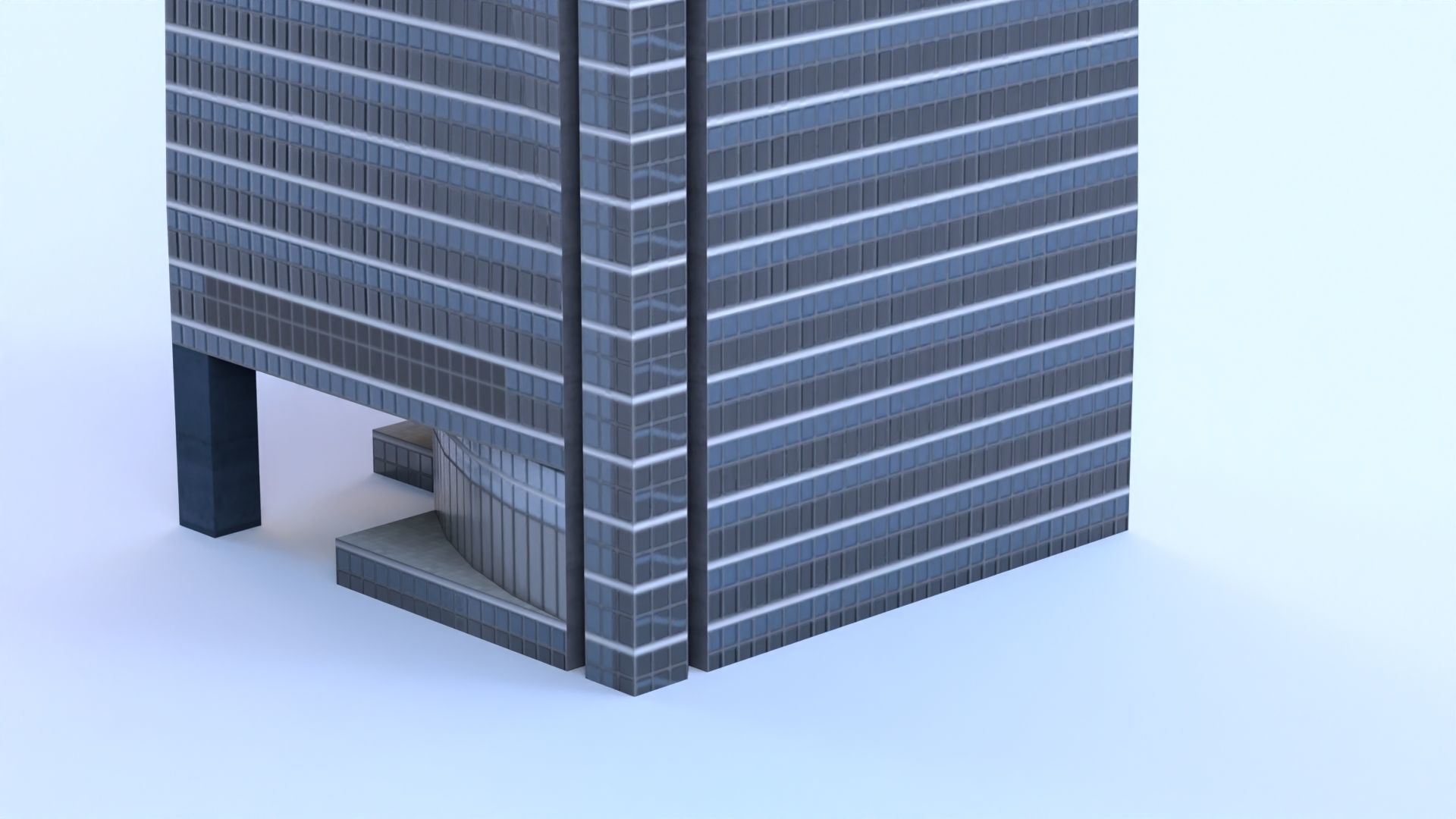 Space Tower Madrid Low-poly 3D model_8