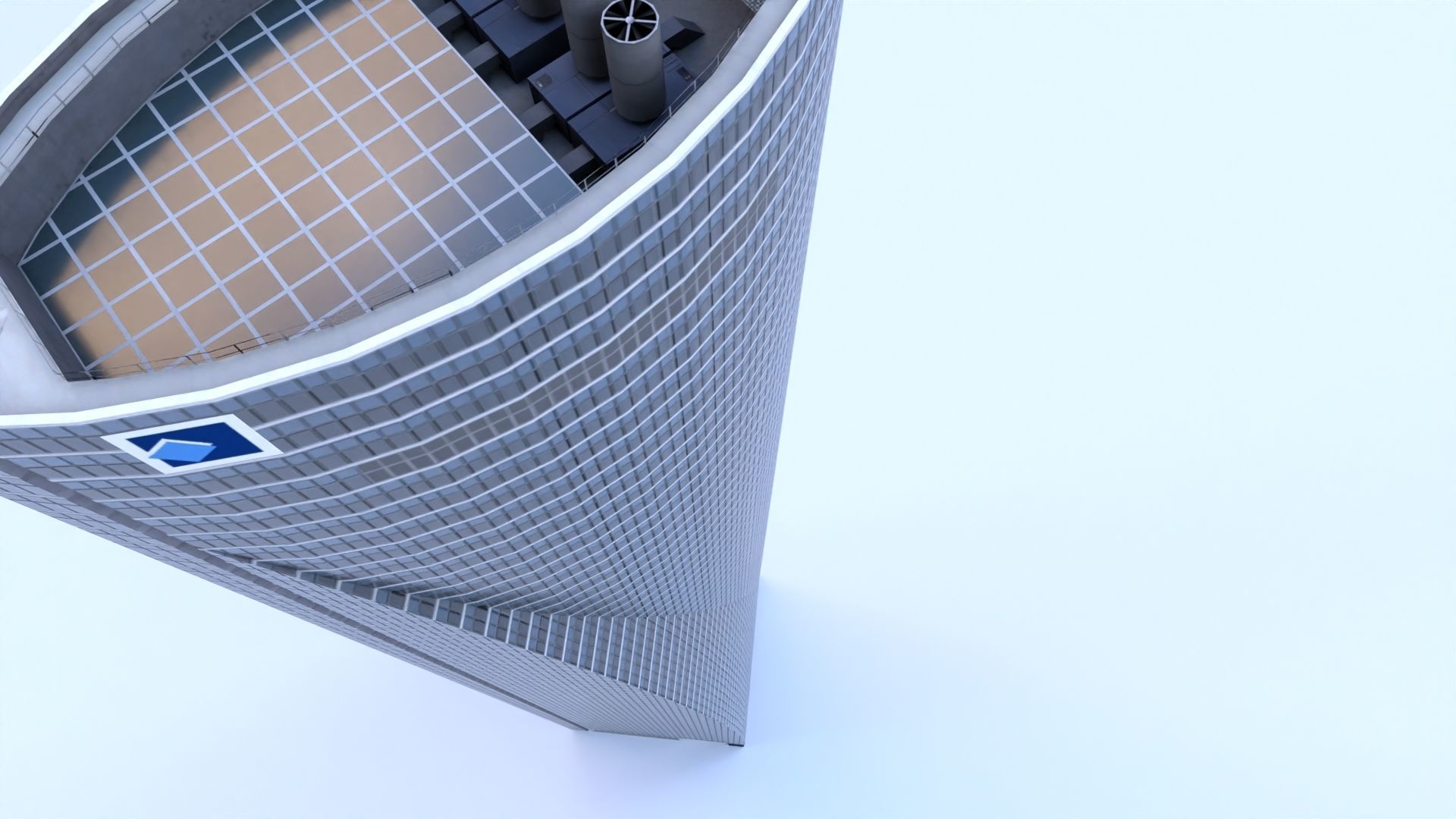 Space Tower Madrid Low-poly 3D model_18