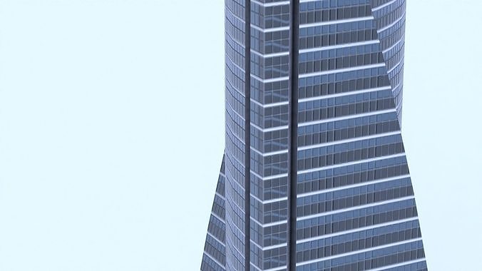 Space Tower Madrid Low-poly 3D model 3