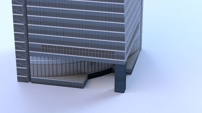 Space Tower Madrid Low-poly 3D model 7