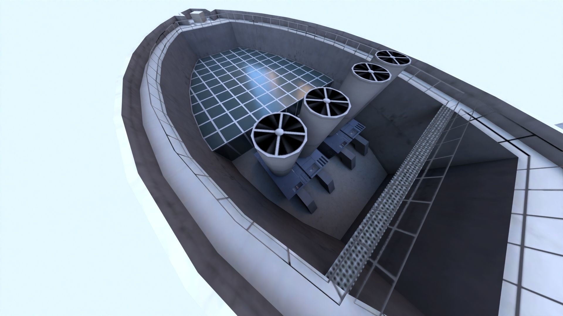 Space Tower Madrid Low-poly 3D model_17