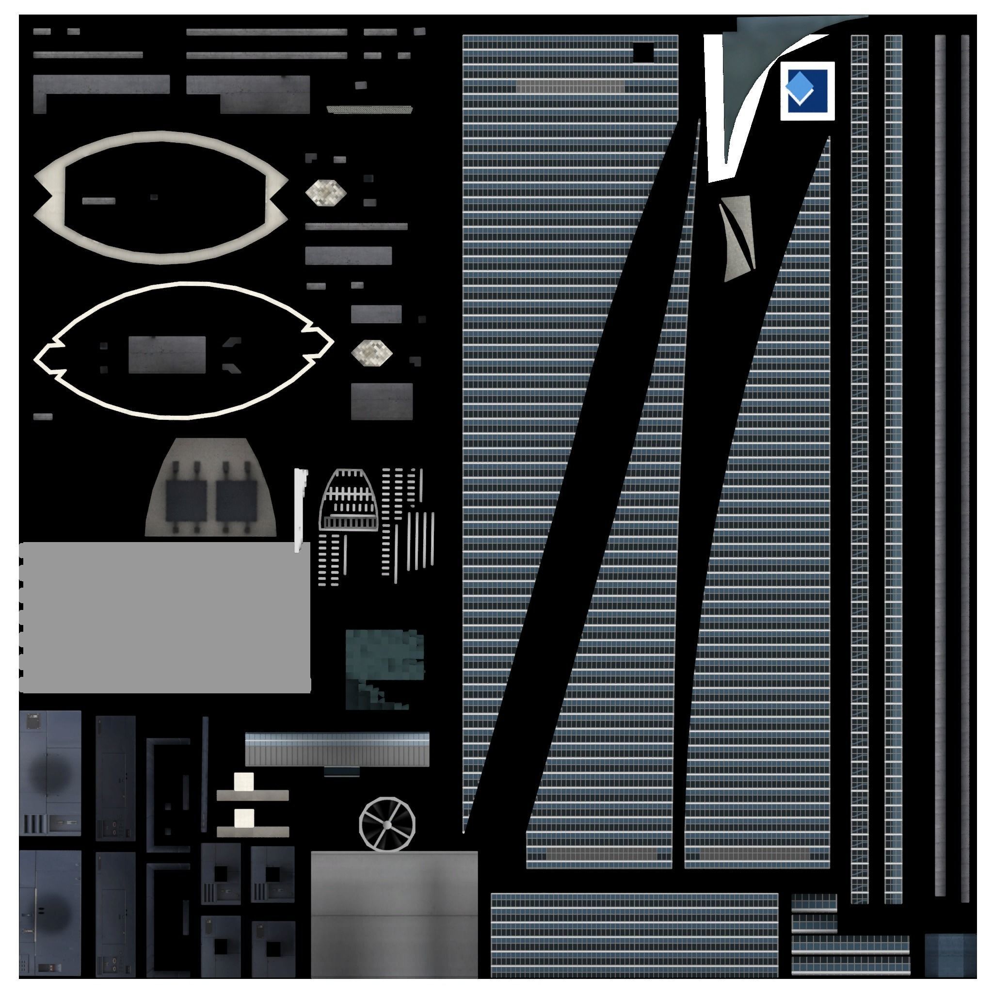 Space Tower Madrid Low-poly 3D model_25