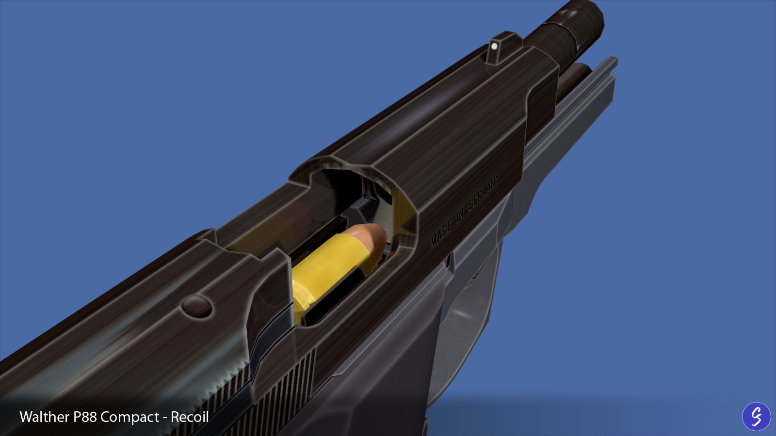 Walther P88 Compact 9mm Pistol Low-poly 3D model_32