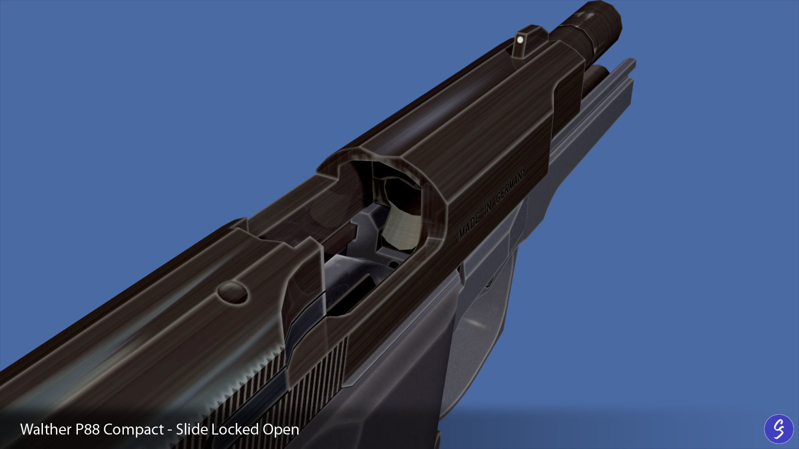 Walther P88 Compact 9mm Pistol Low-poly 3D model_33