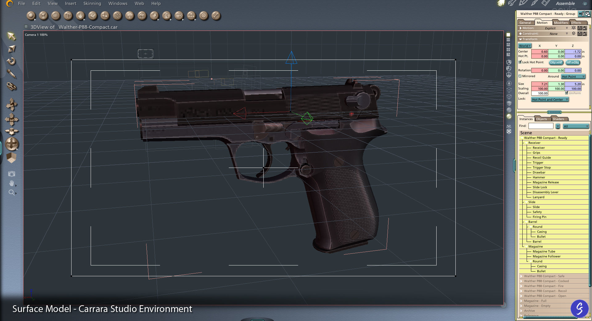 Walther P88 Compact 9mm Pistol Low-poly 3D model_62