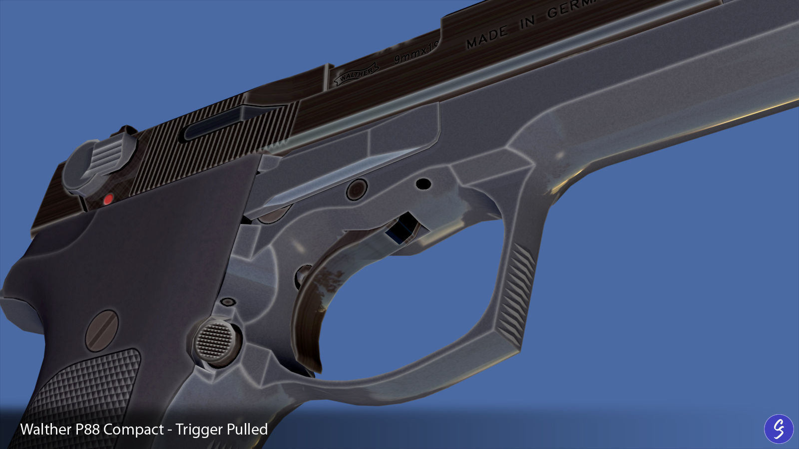 Walther P88 Compact 9mm Pistol Low-poly 3D model_27