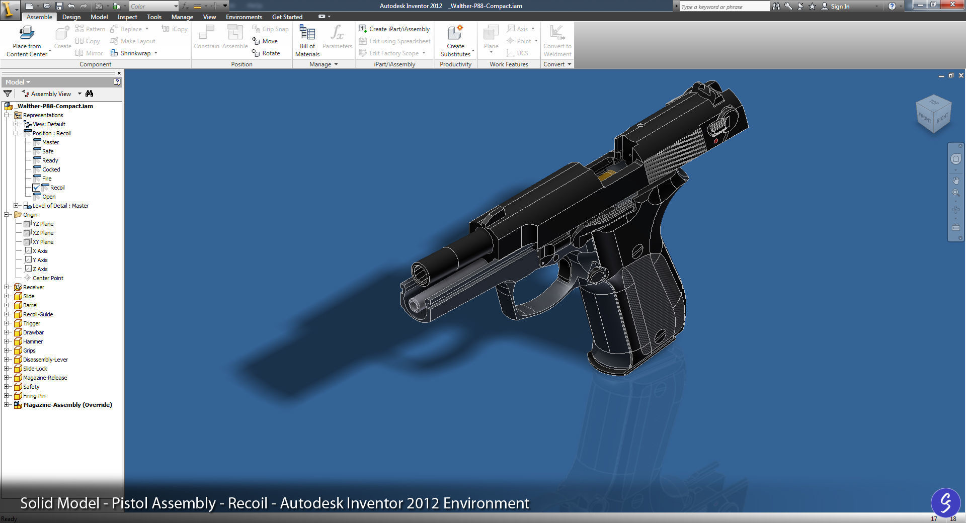 Walther P88 Compact 9mm Pistol Low-poly 3D model_67