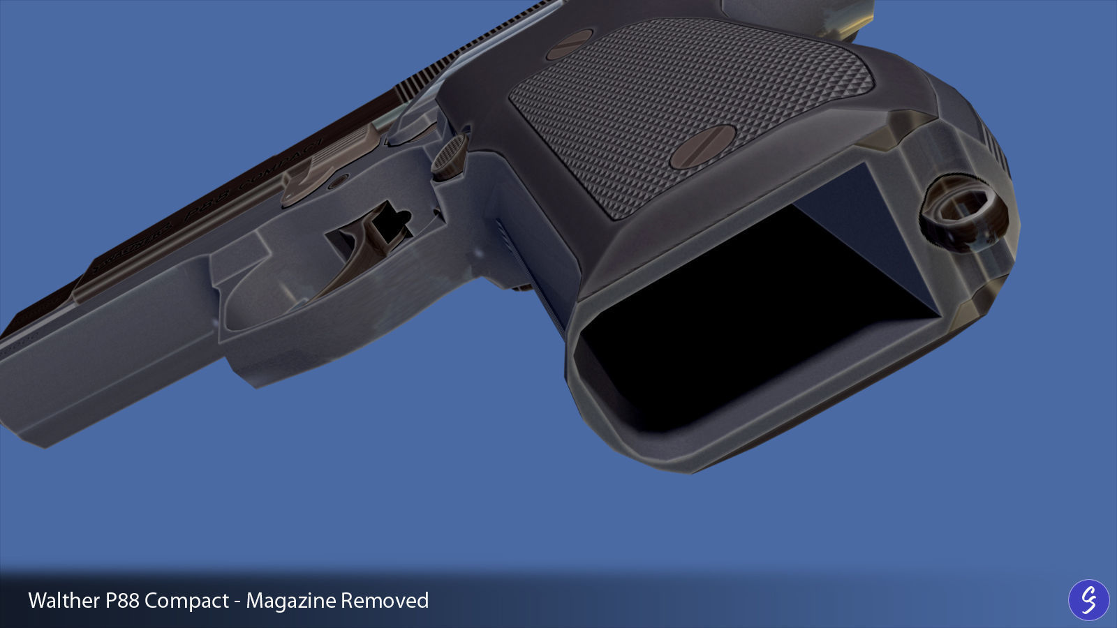 Walther P88 Compact 9mm Pistol Low-poly 3D model_35