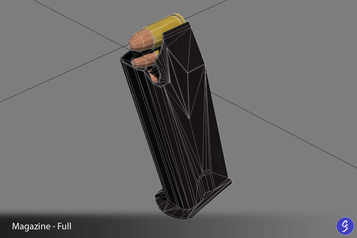 Walther P88 Compact 9mm Pistol Low-poly 3D model_55