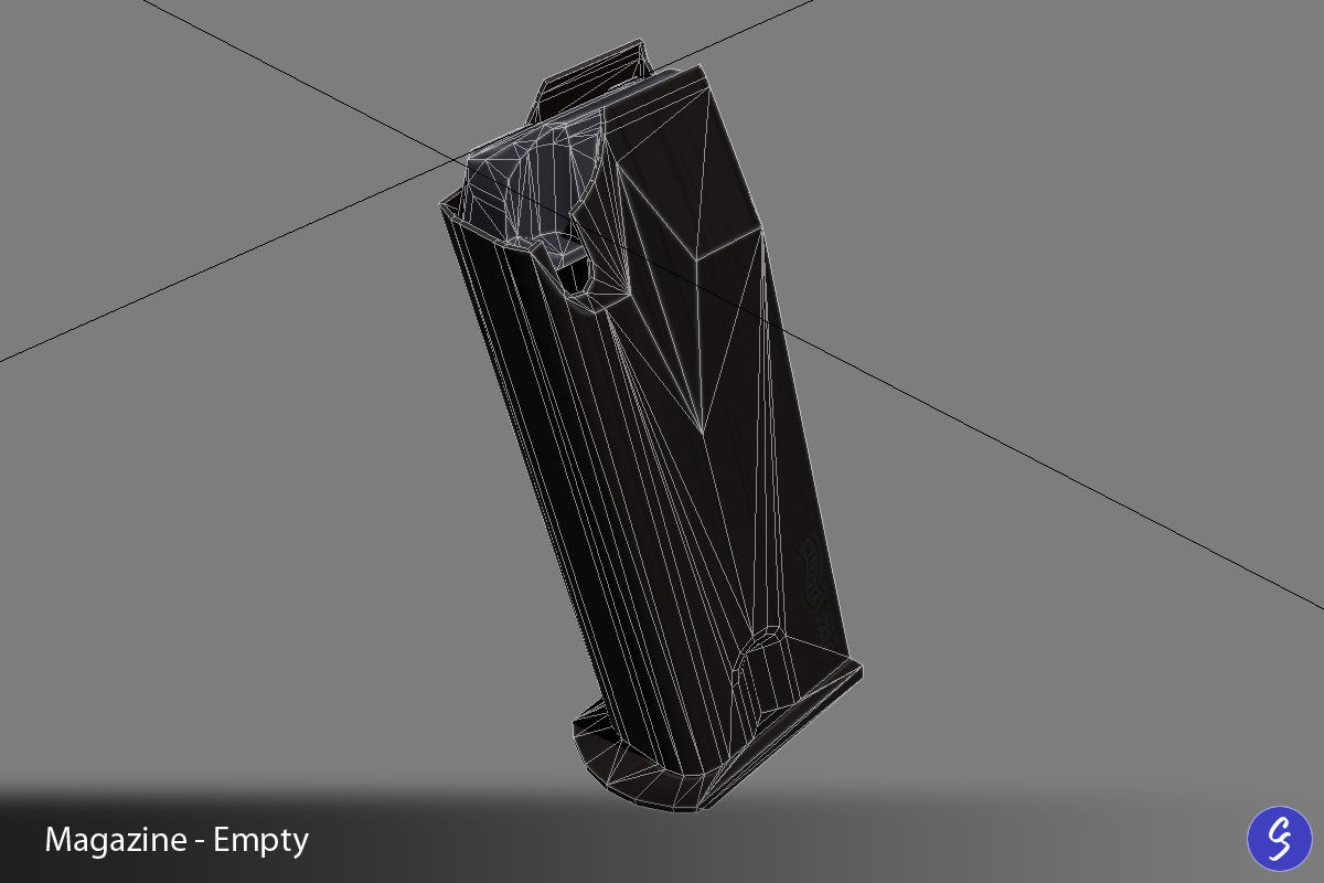 Walther P88 Compact 9mm Pistol Low-poly 3D model_56