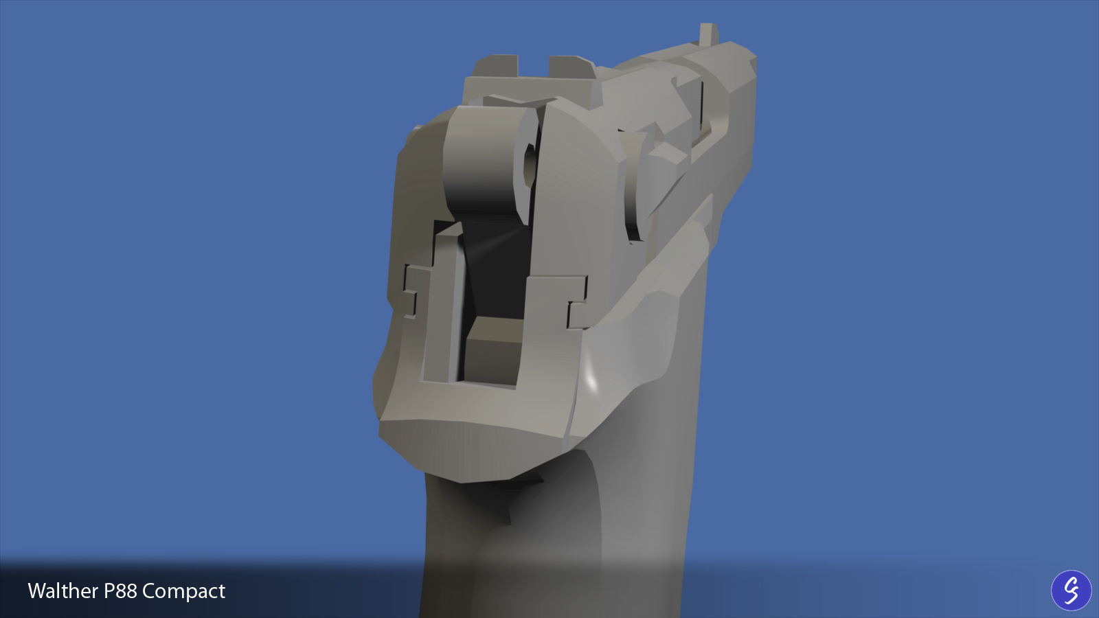 Walther P88 Compact 9mm Pistol Low-poly 3D model_50