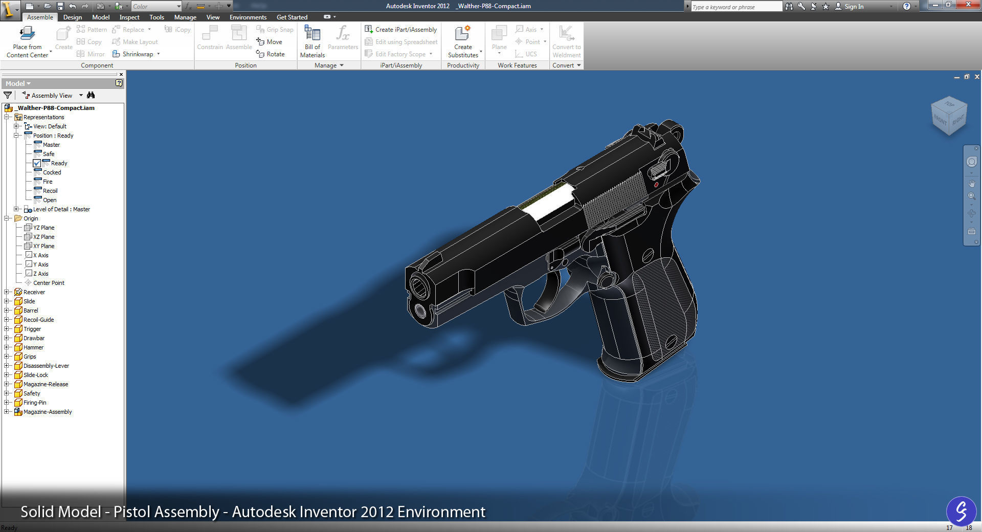 Walther P88 Compact 9mm Pistol Low-poly 3D model_63