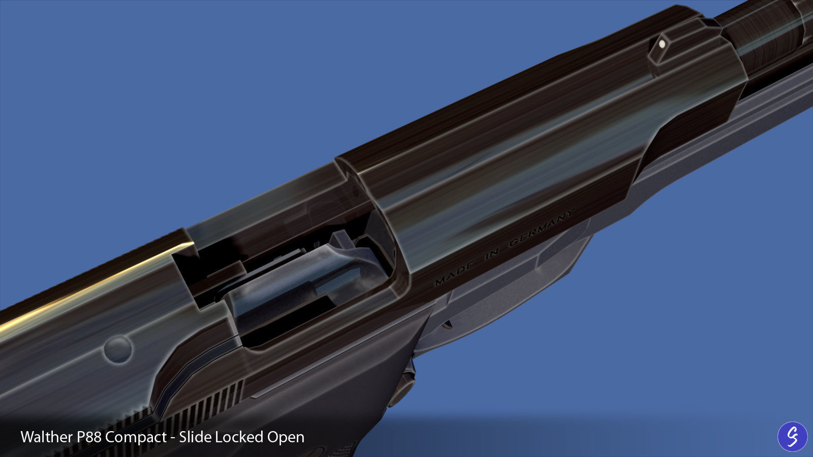 Walther P88 Compact 9mm Pistol Low-poly 3D model_30