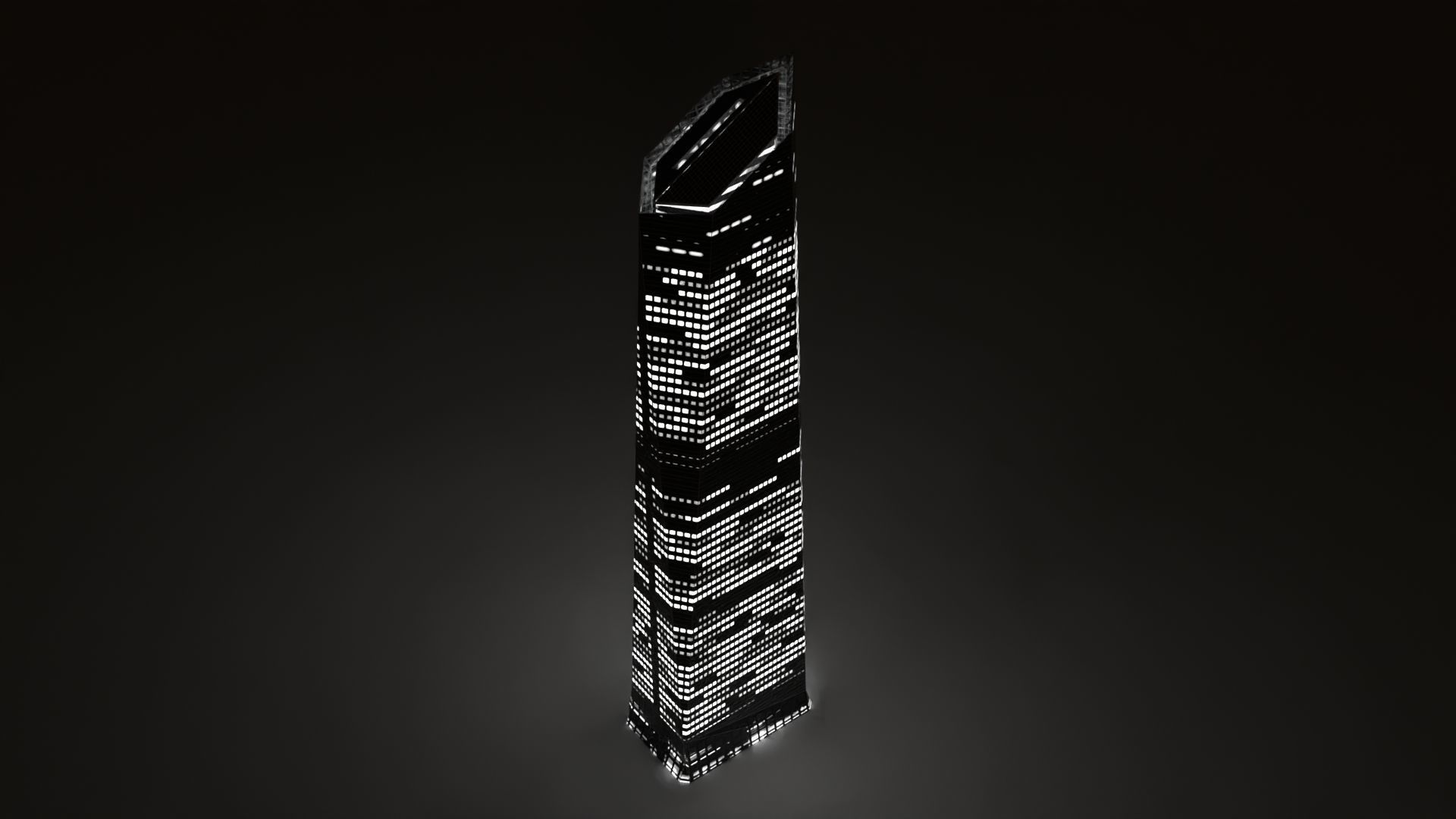 Crystal Tower Madrid Low-poly 3D model_13