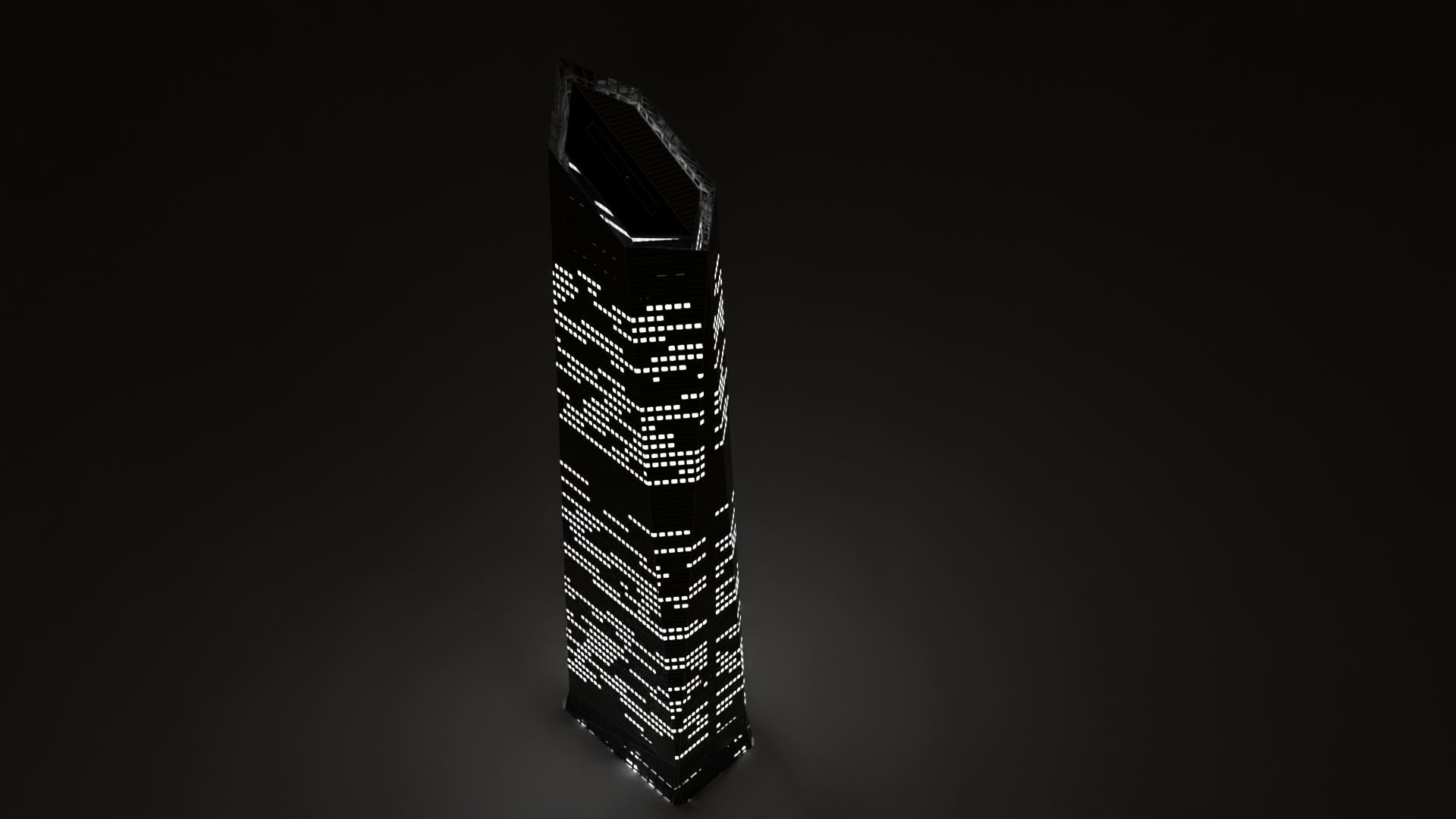 Crystal Tower Madrid Low-poly 3D model_14