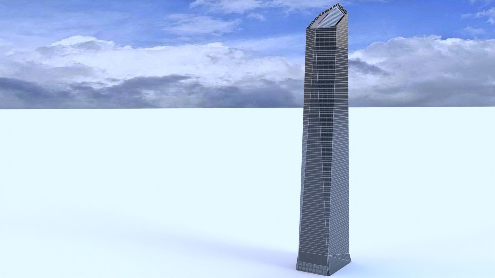 Crystal Tower Madrid Low-poly 3D model_10