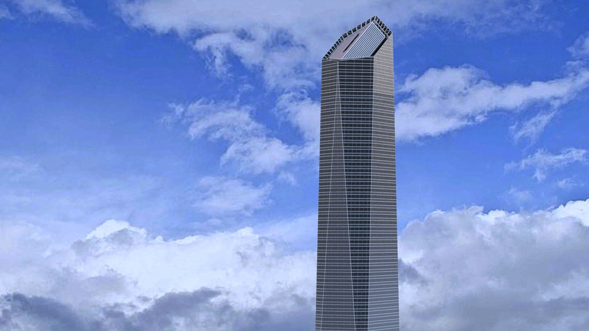 Crystal Tower Madrid Low-poly 3D model_2