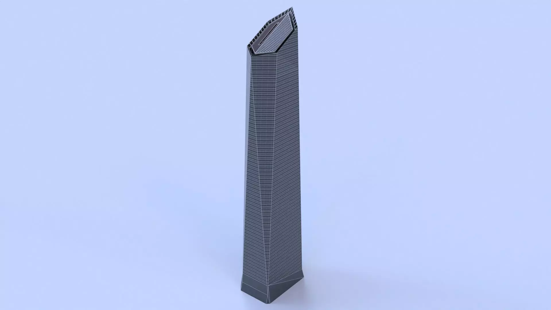 Crystal Tower Madrid Low-poly 3D model_0