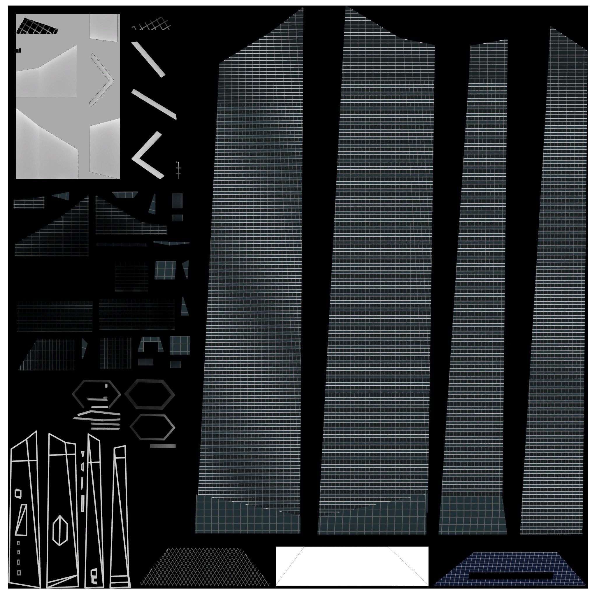 Crystal Tower Madrid Low-poly 3D model_20