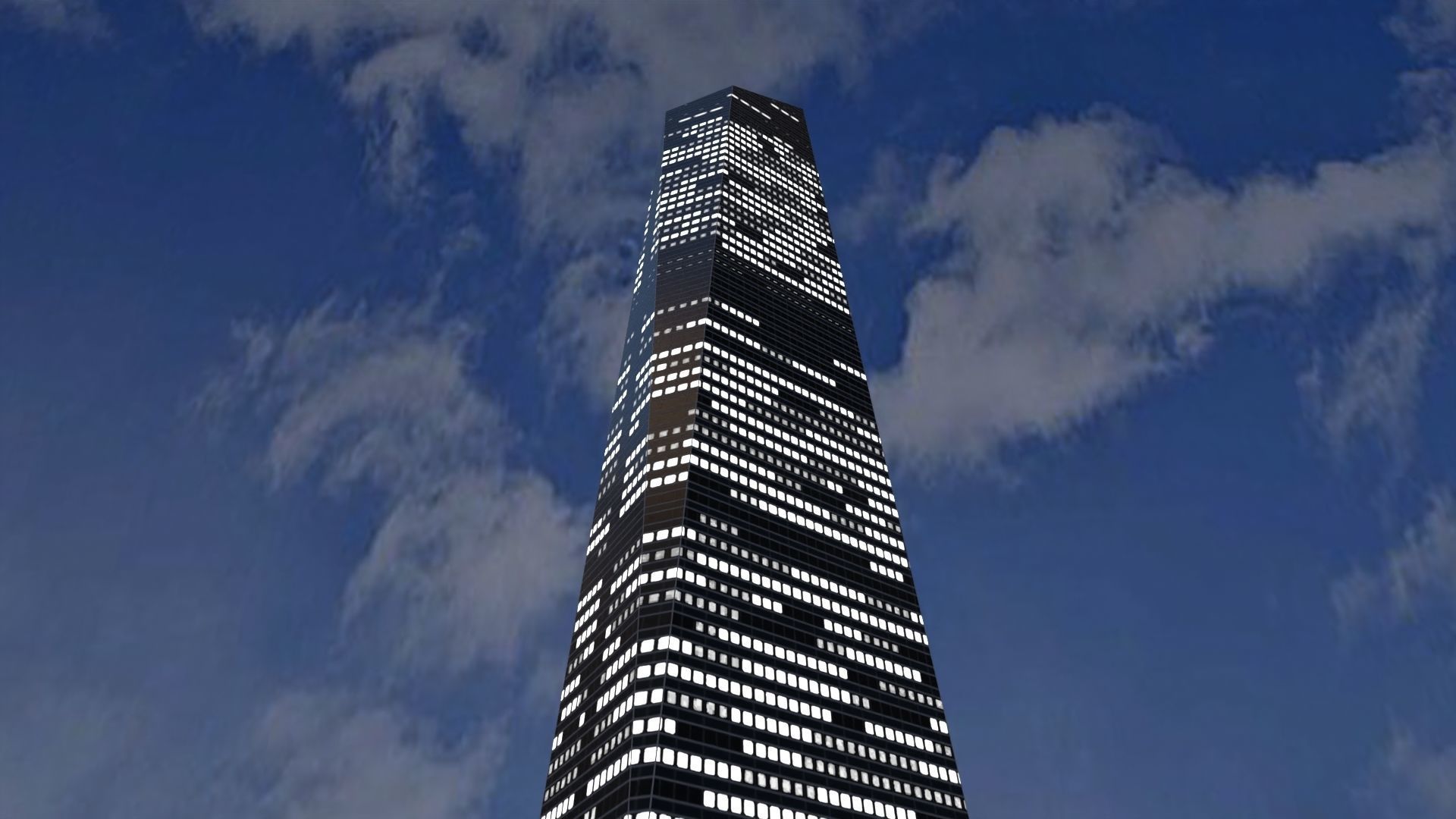 Crystal Tower Madrid Low-poly 3D model_4