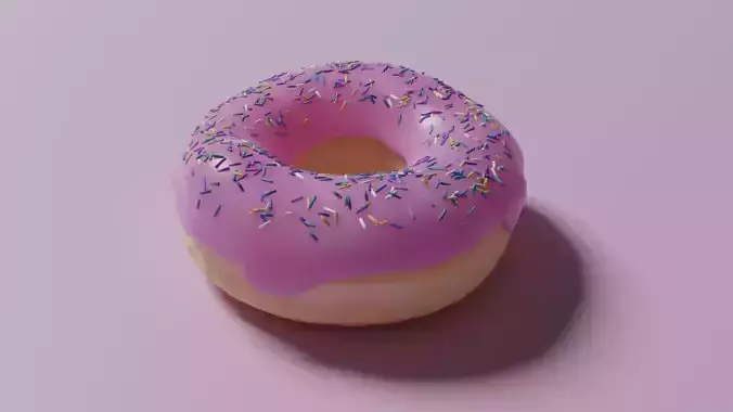 Pink Donut with Sprinkles