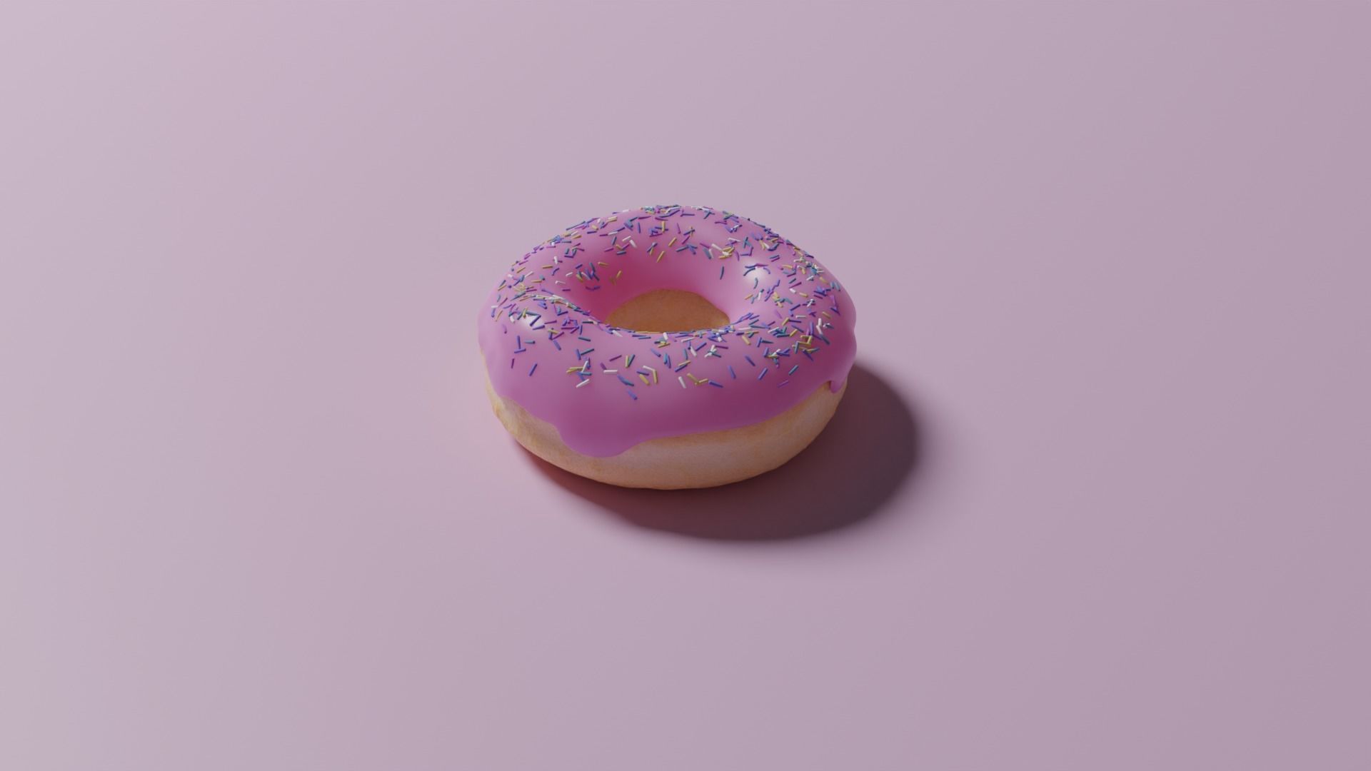 Pink Donut with Sprinkles 3D model_1