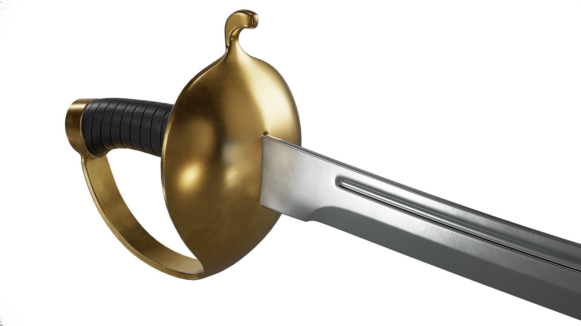 Pirate Cutlass Sword 3D model_7