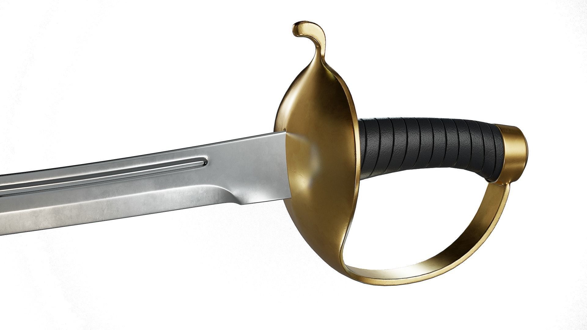 Pirate Cutlass Sword 3D model_6