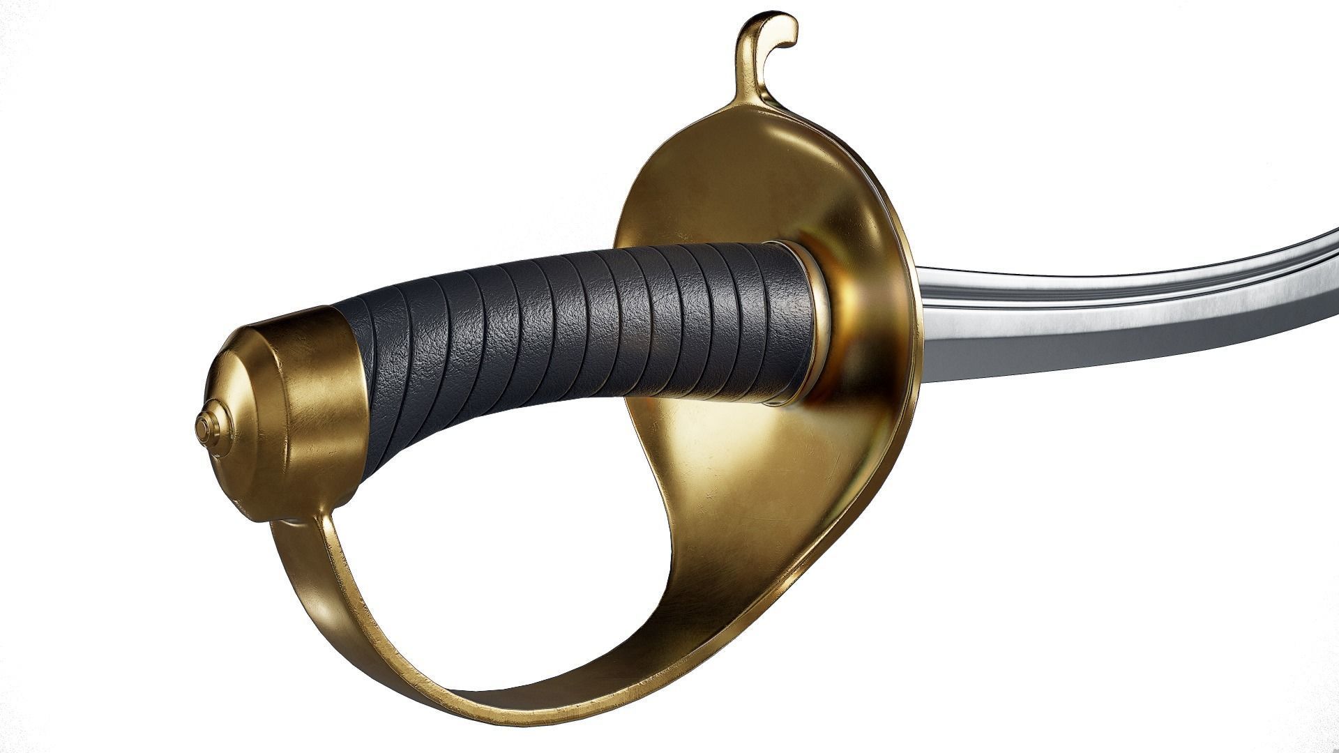 Pirate Cutlass Sword 3D model_8
