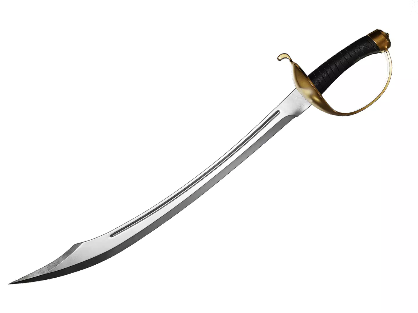 Pirate Cutlass Sword 3D model_0