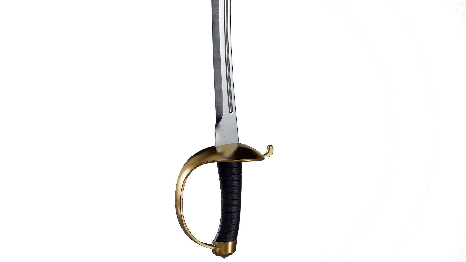 Pirate Cutlass Sword 3D model_3