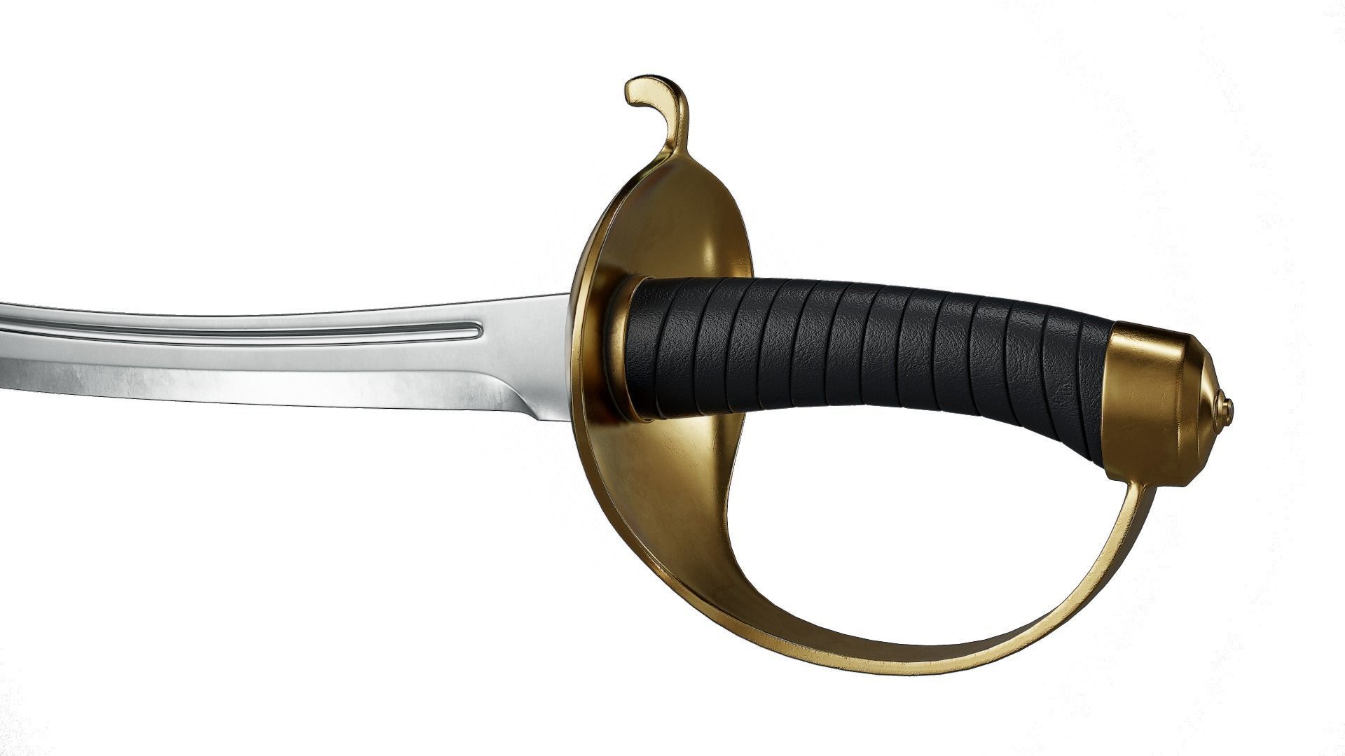 Pirate Cutlass Sword 3D model_9
