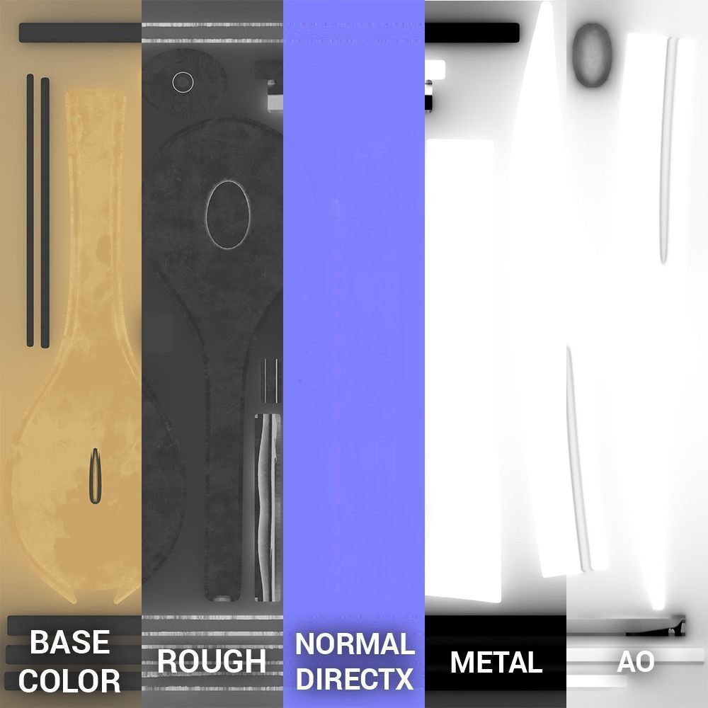 Pirate Cutlass Sword 3D model_30