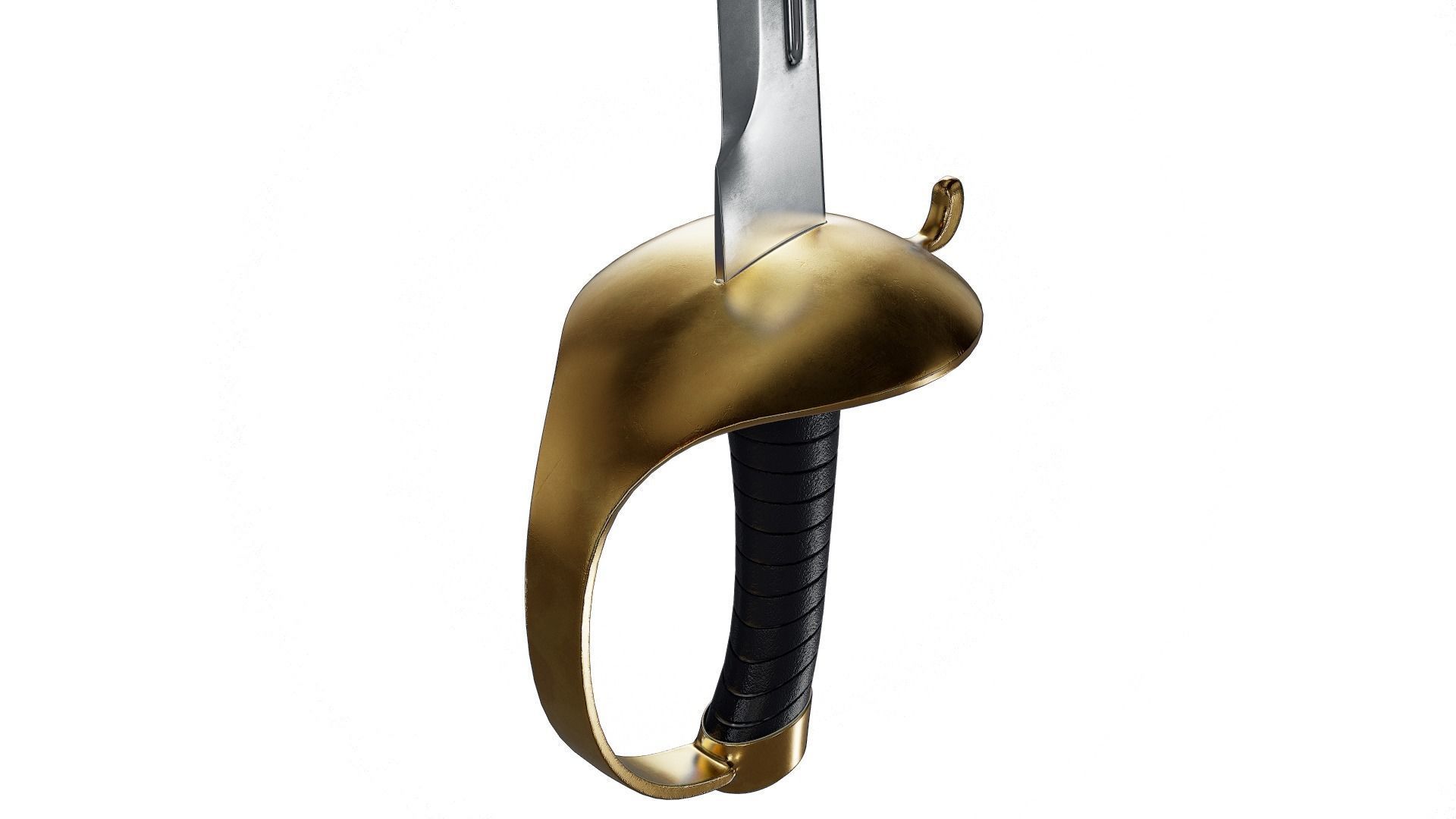Pirate Cutlass Sword 3D model_4