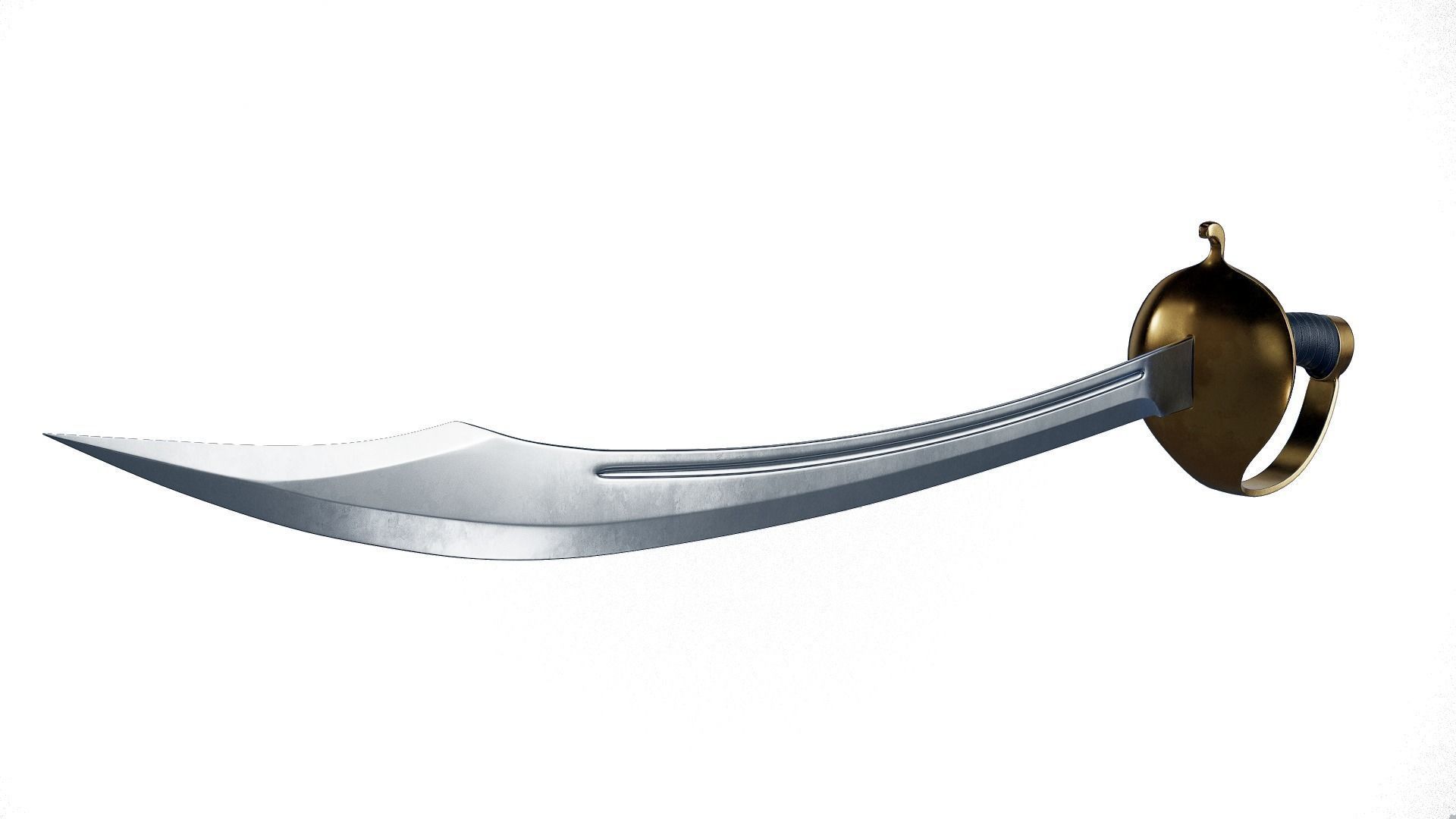 Pirate Cutlass Sword 3D model_1
