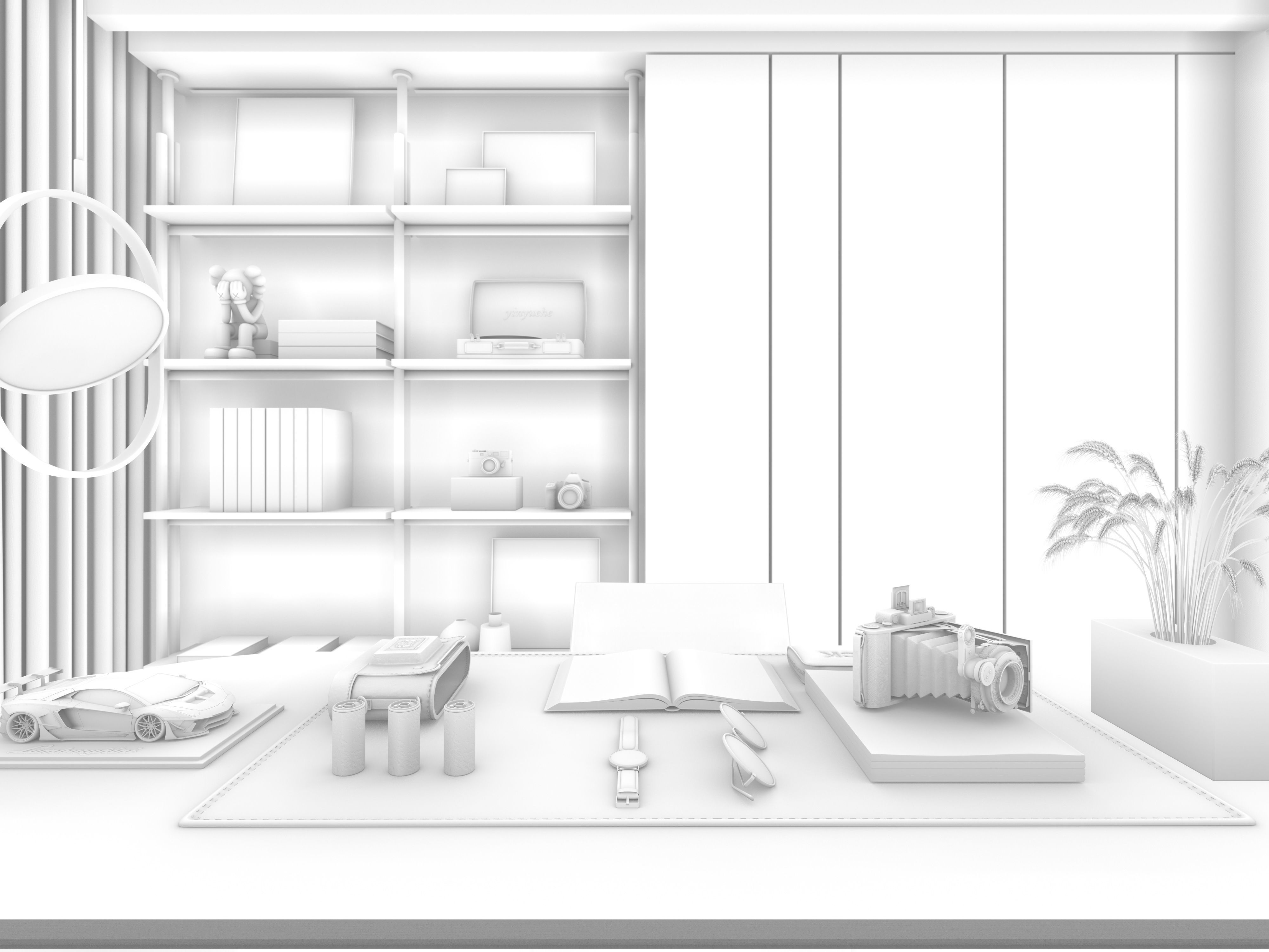 Reading Room-CORONA 3dmodel 3D model 3D model_6