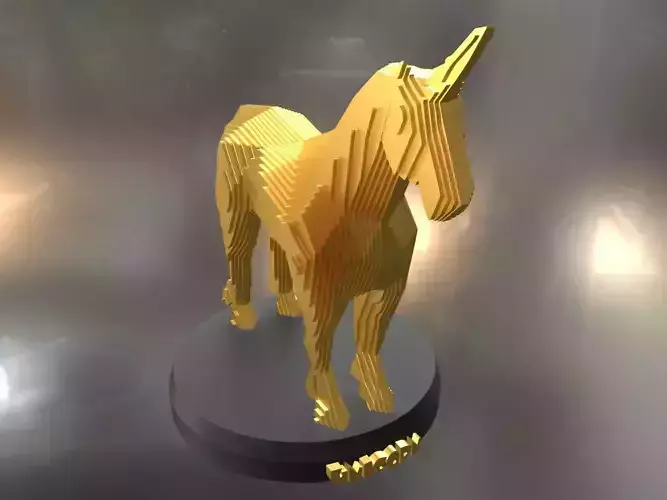 Parametric Unicorn Low-poly 3D model