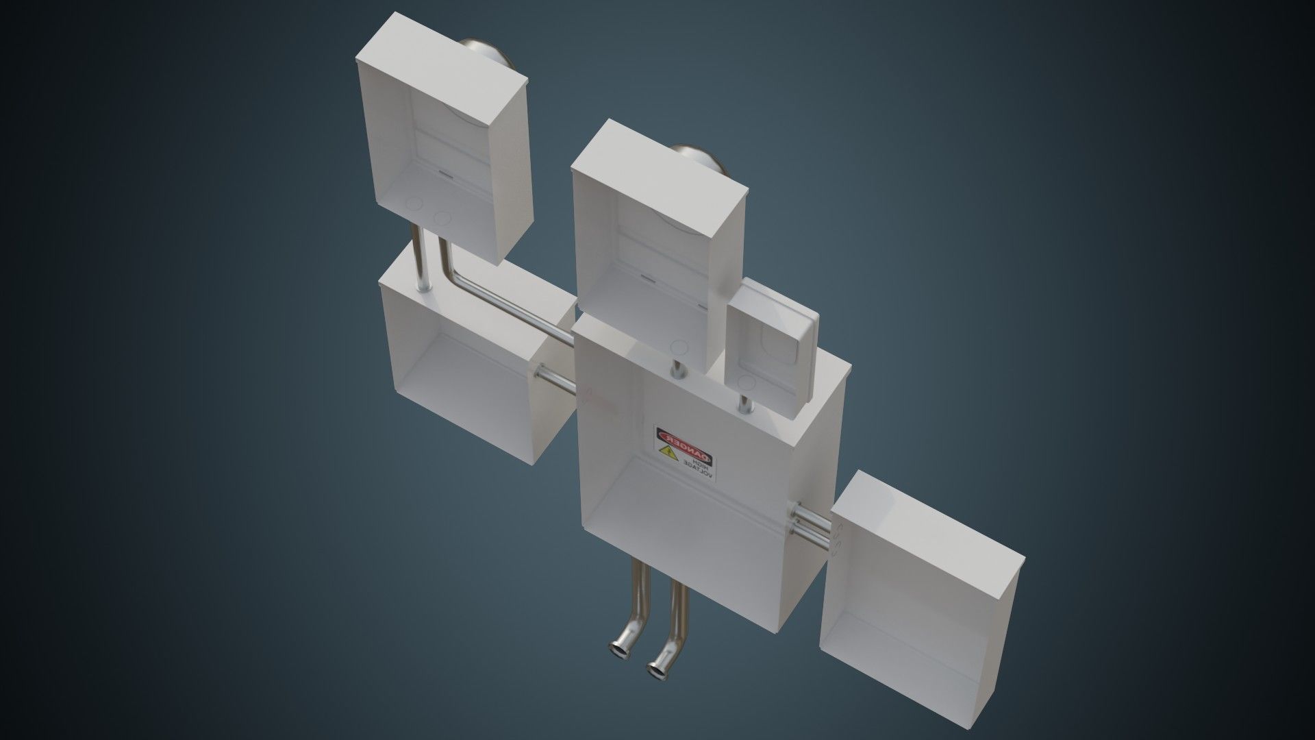 Utility Box 2A Low-poly 3D model_2