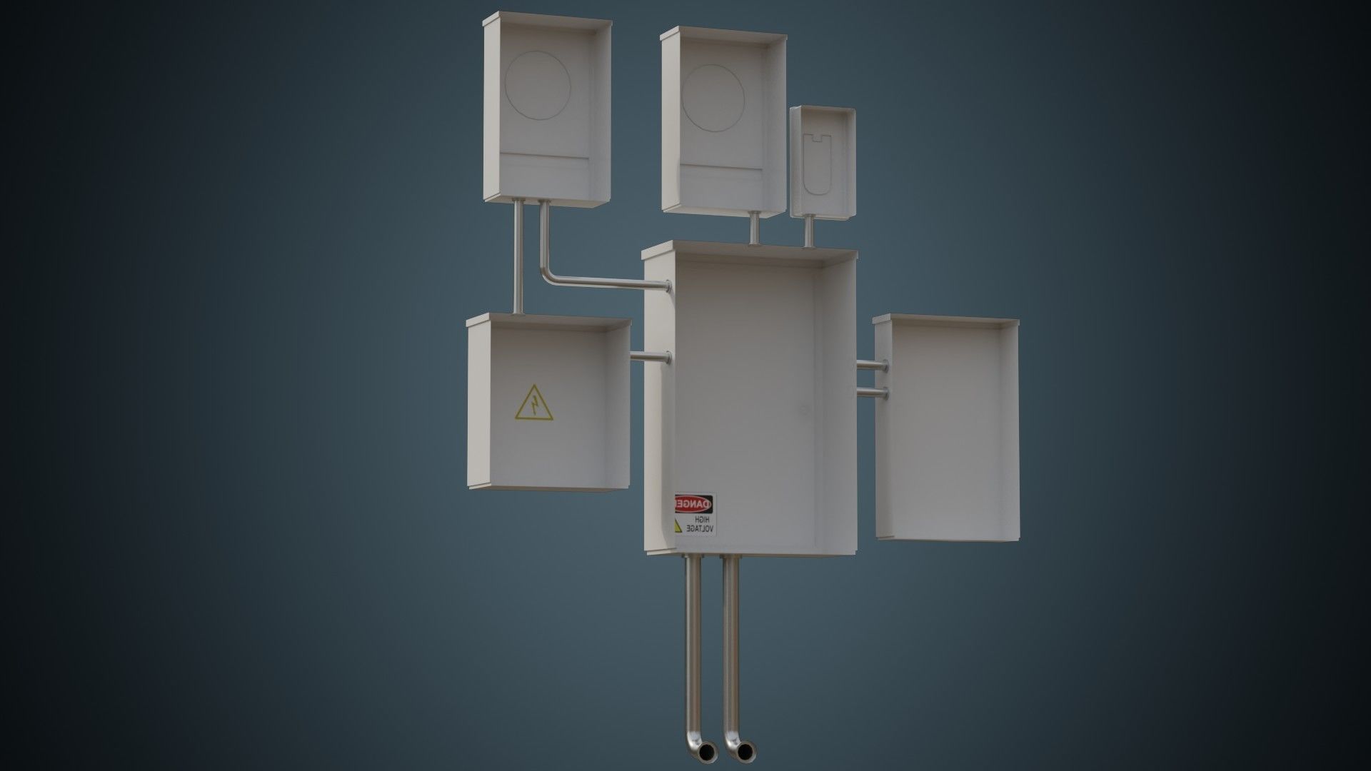Utility Box 2A Low-poly 3D model_3