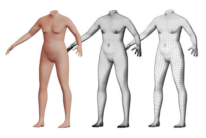 Character 41 High and Low-poly -  Body male 3D model