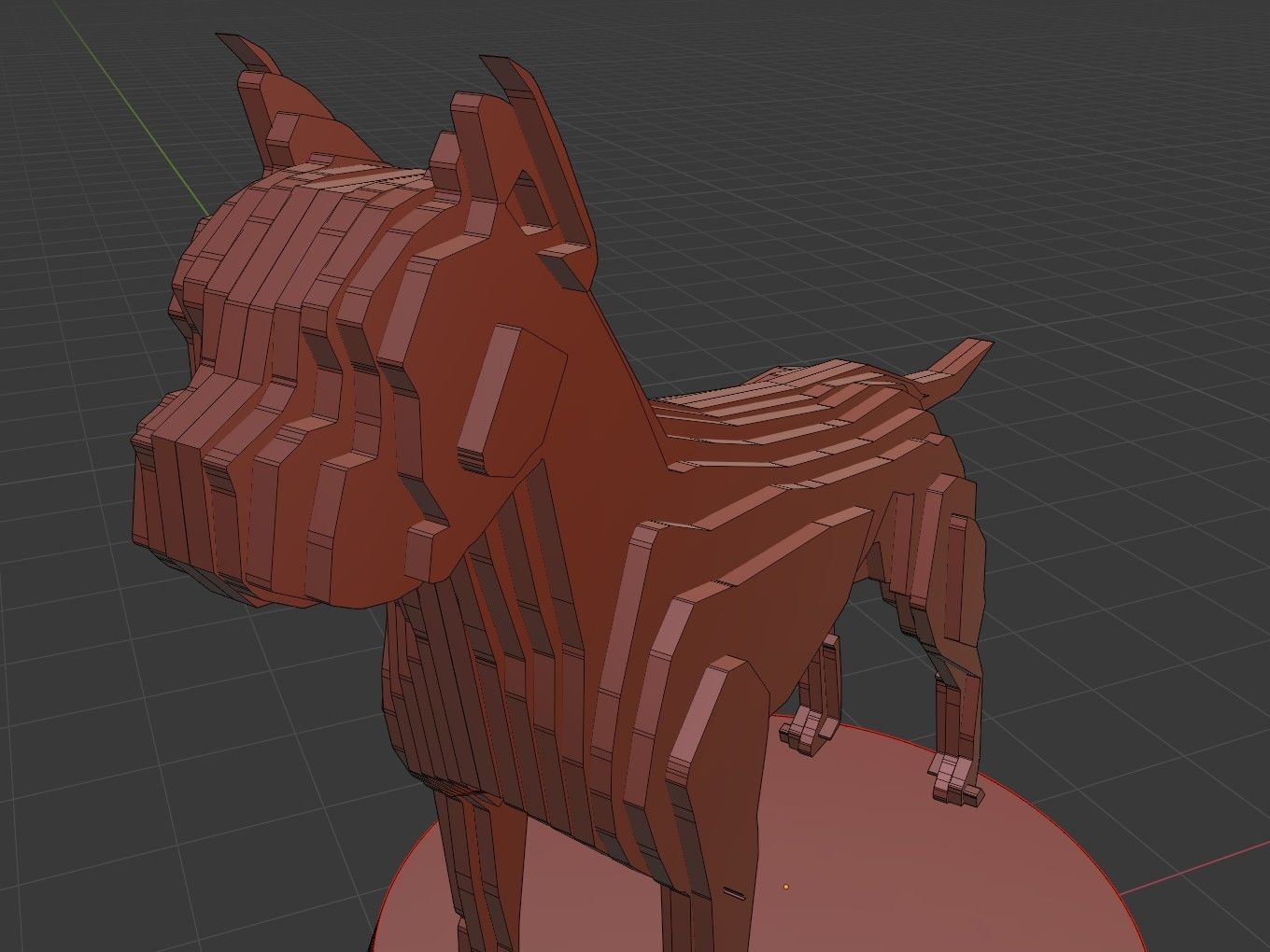 Parametric German Boxer Dog Low-poly 3D model_8