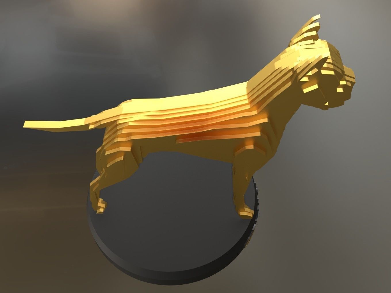Parametric German Boxer Dog Low-poly 3D model_1