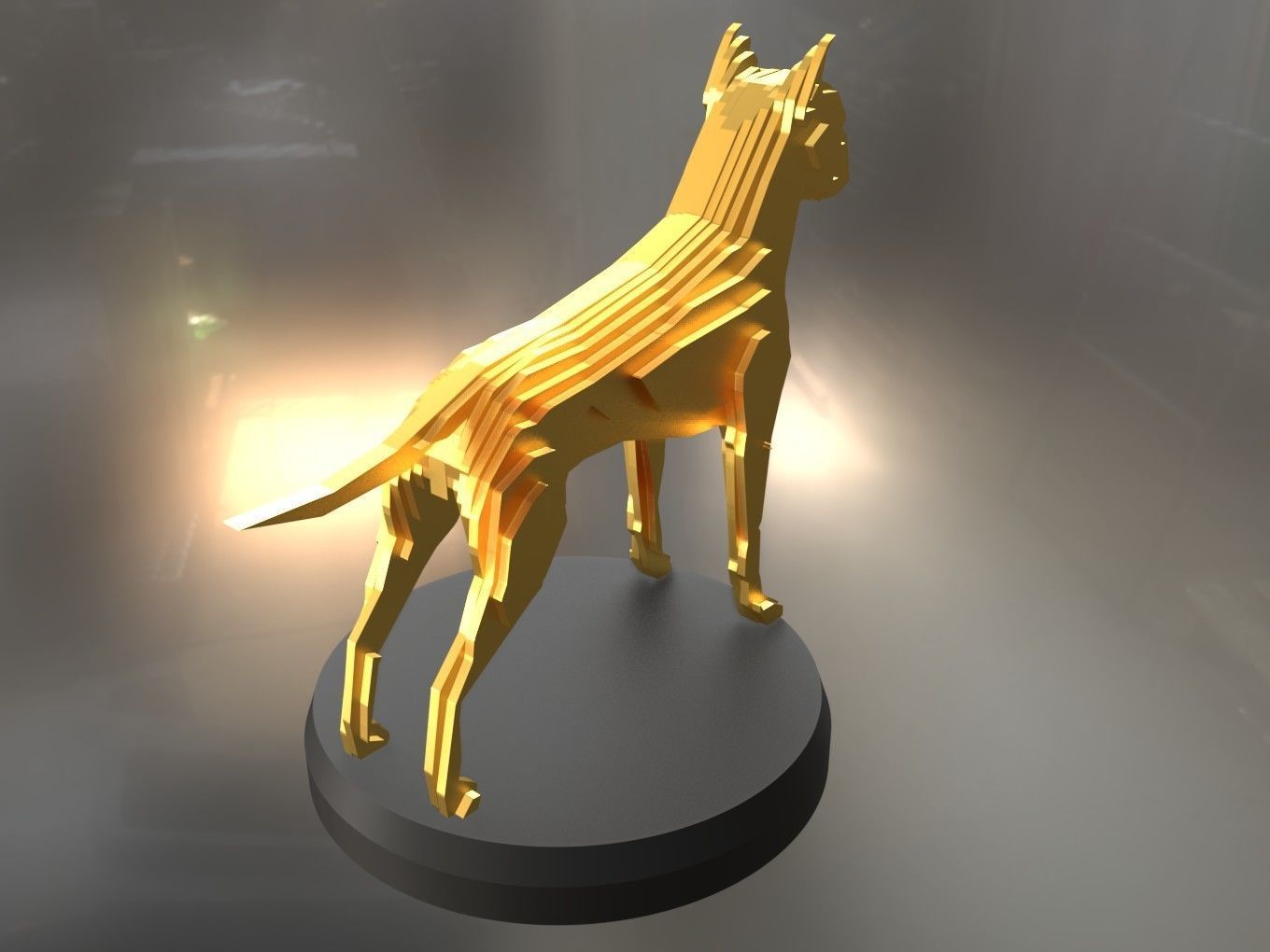 Parametric German Boxer Dog Low-poly 3D model_2