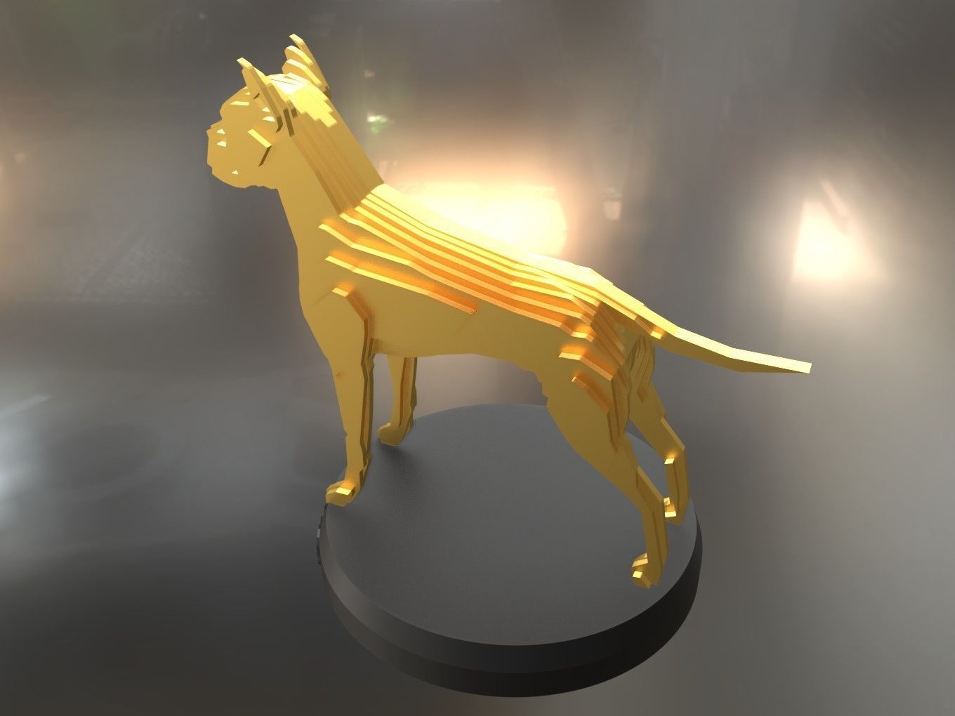 Parametric German Boxer Dog Low-poly 3D model_4