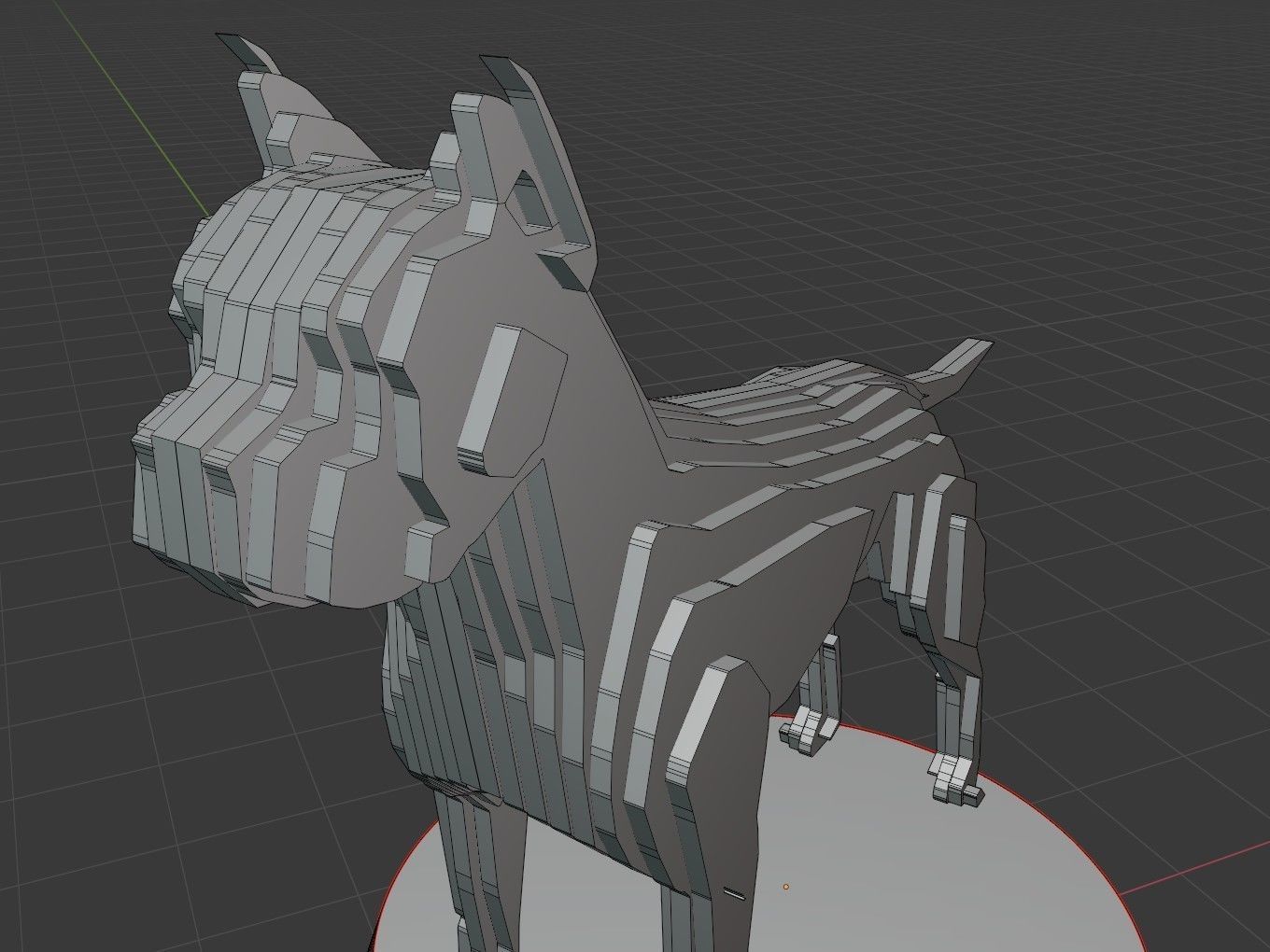 Parametric German Boxer Dog Low-poly 3D model_7