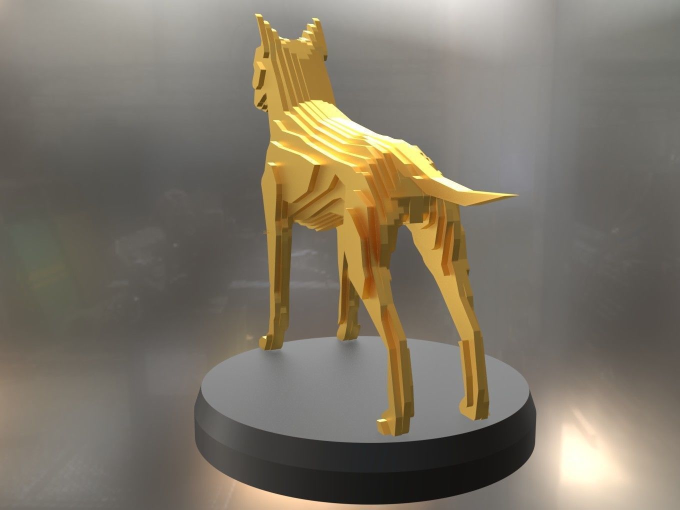 Parametric German Boxer Dog Low-poly 3D model_3