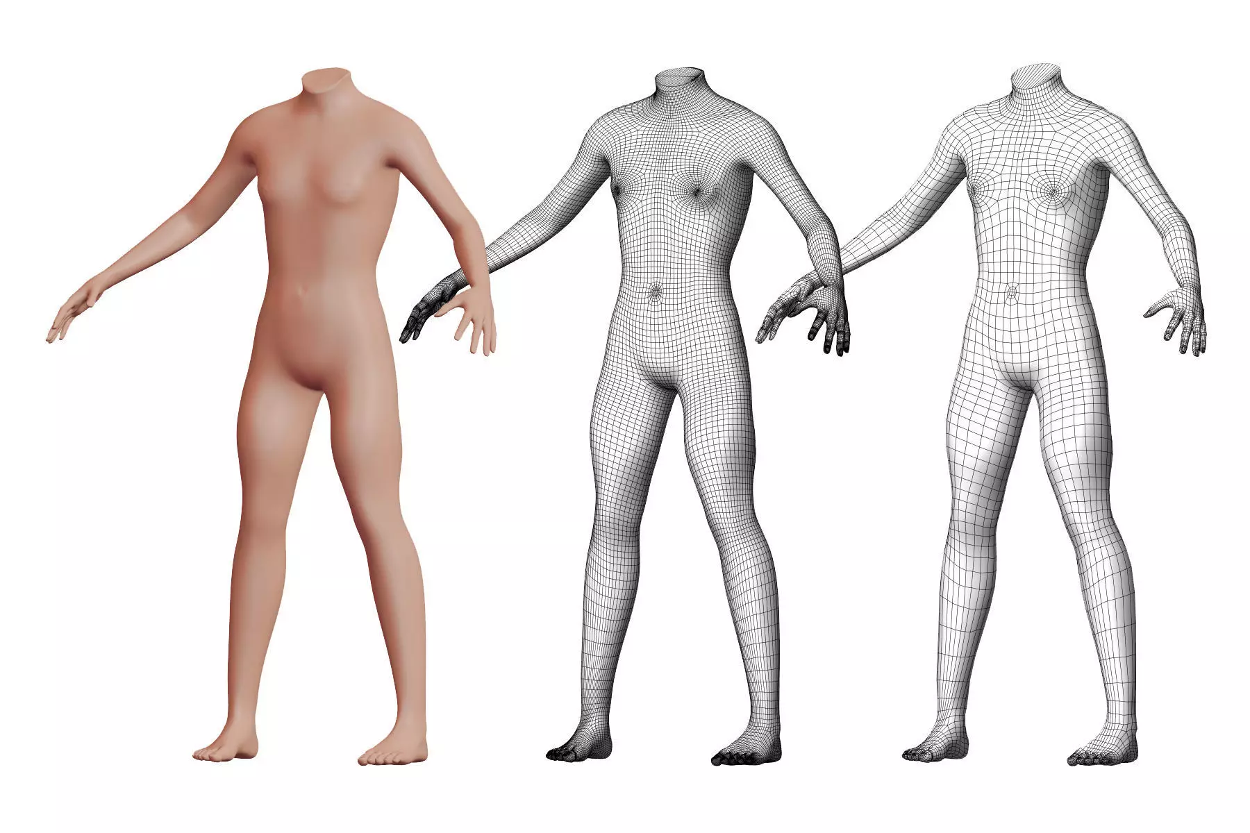 Character 42 High and Low-poly - Body male 3D model_0