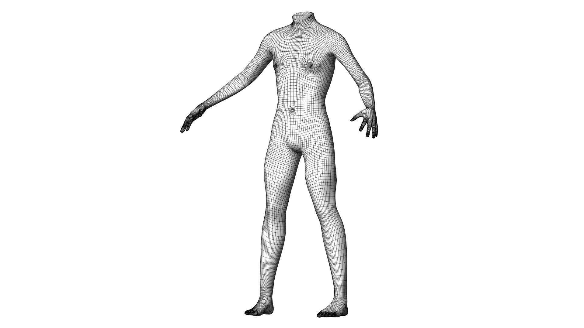 Character 42 High and Low-poly - Body male 3D model_4