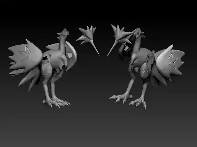 Pokemon - Galarian Zapdos with cuts and as a whole 3D print model