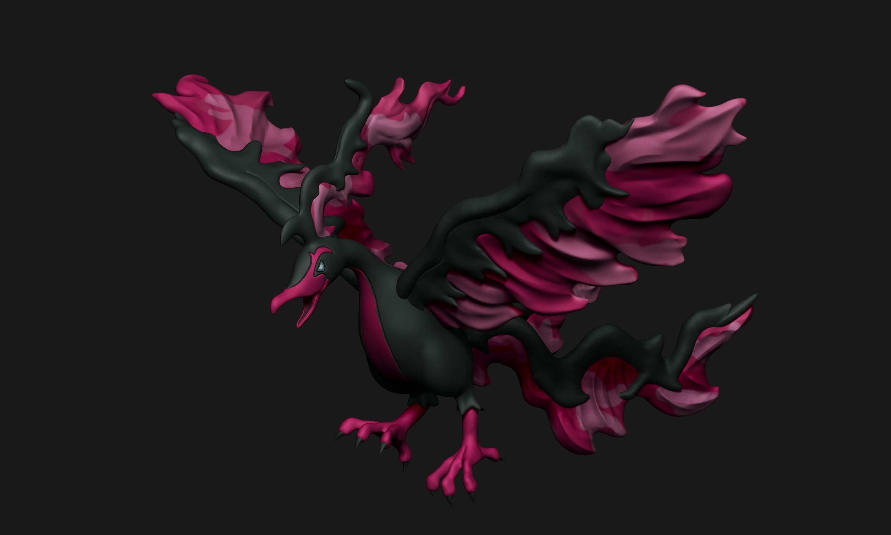 Pokemon - Galarian Moltres with cuts and as a whole 3D print model_3